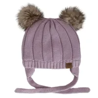 Cotton Knit Pom Hat (Multiple Colors)