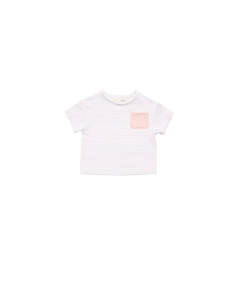 The Bamboo Tee Blush Stripe