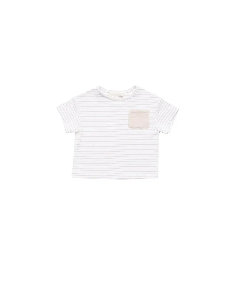 The Bamboo Tee Biscotti Stripe