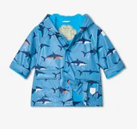 Swimming Sharks Colour Changing Baby Raincoat