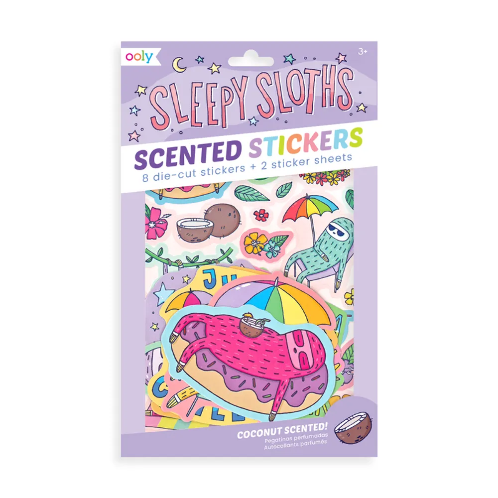 sleepy sloths scented stickers