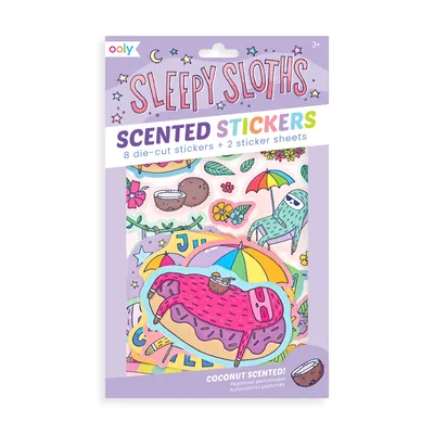 sleepy sloths scented stickers