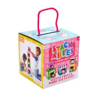 stackables nested cardboard toys and cars set - rainbow town