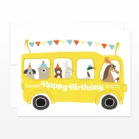 School Bus Birthday Card