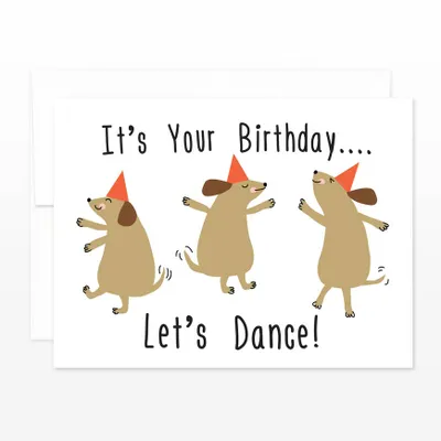 Dancing Dogs Birthday Card