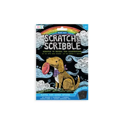 playful pups scratch and scribble mini scratch art kit