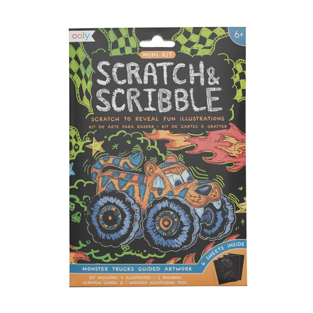 monster truck mini scratch and scribble art kit