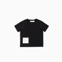 "MILES BASIC" BLACK T-SHIRT WITH CONTRASTING PATCH POCKET