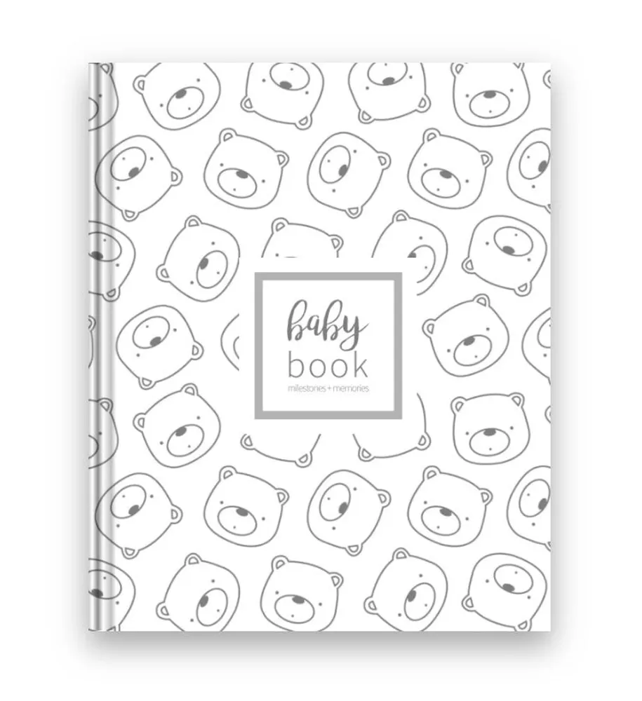 Grey Bear Baby Book