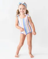 Rainbow Lane Stripe Tie Shoulder One Piece