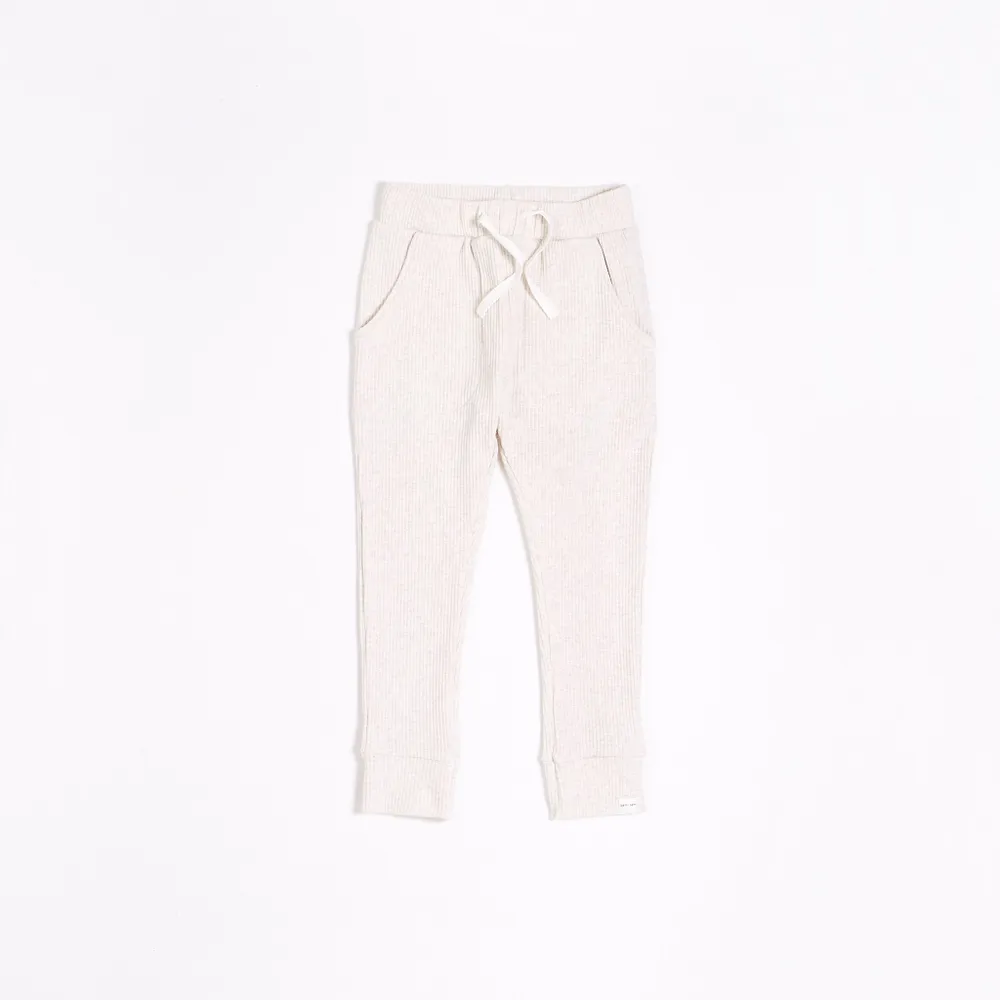 Heathered Oatmeal Modal Rib Jogger