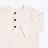 FIRSTS Cream Henley Top with Organic Cotton