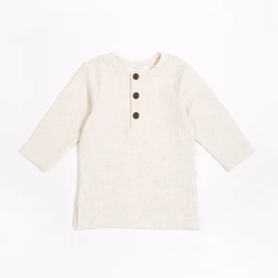 FIRSTS Cream Henley Top with Organic Cotton