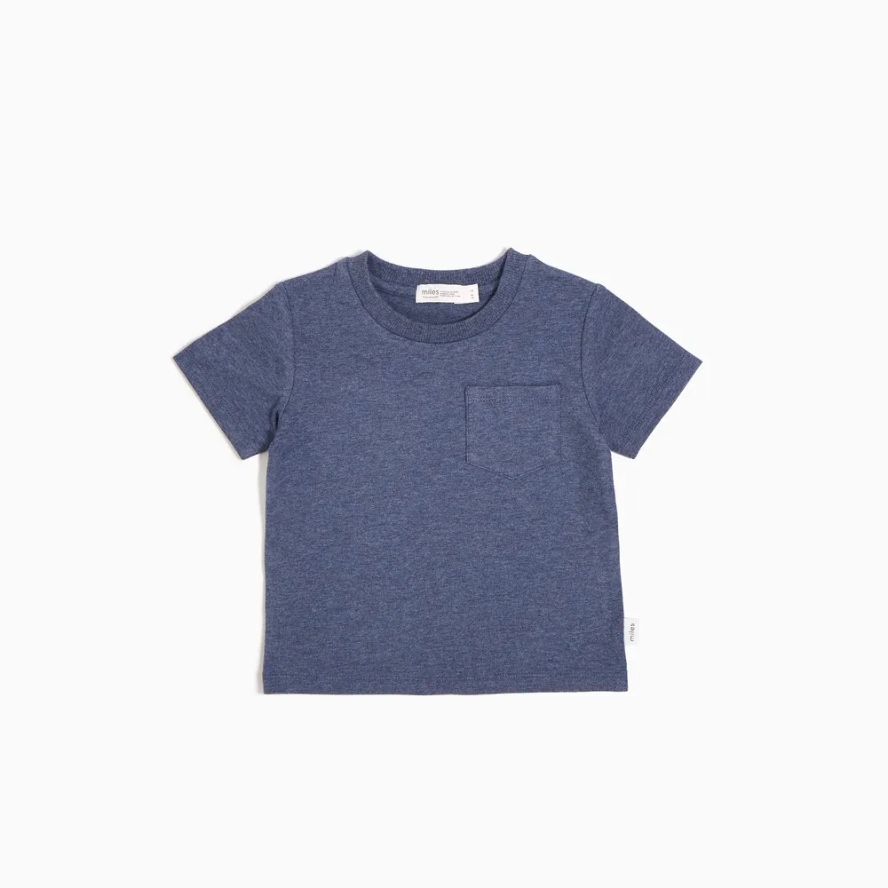 ‘’MILES BASIC’’ MARLED BLUE T-SHIRT