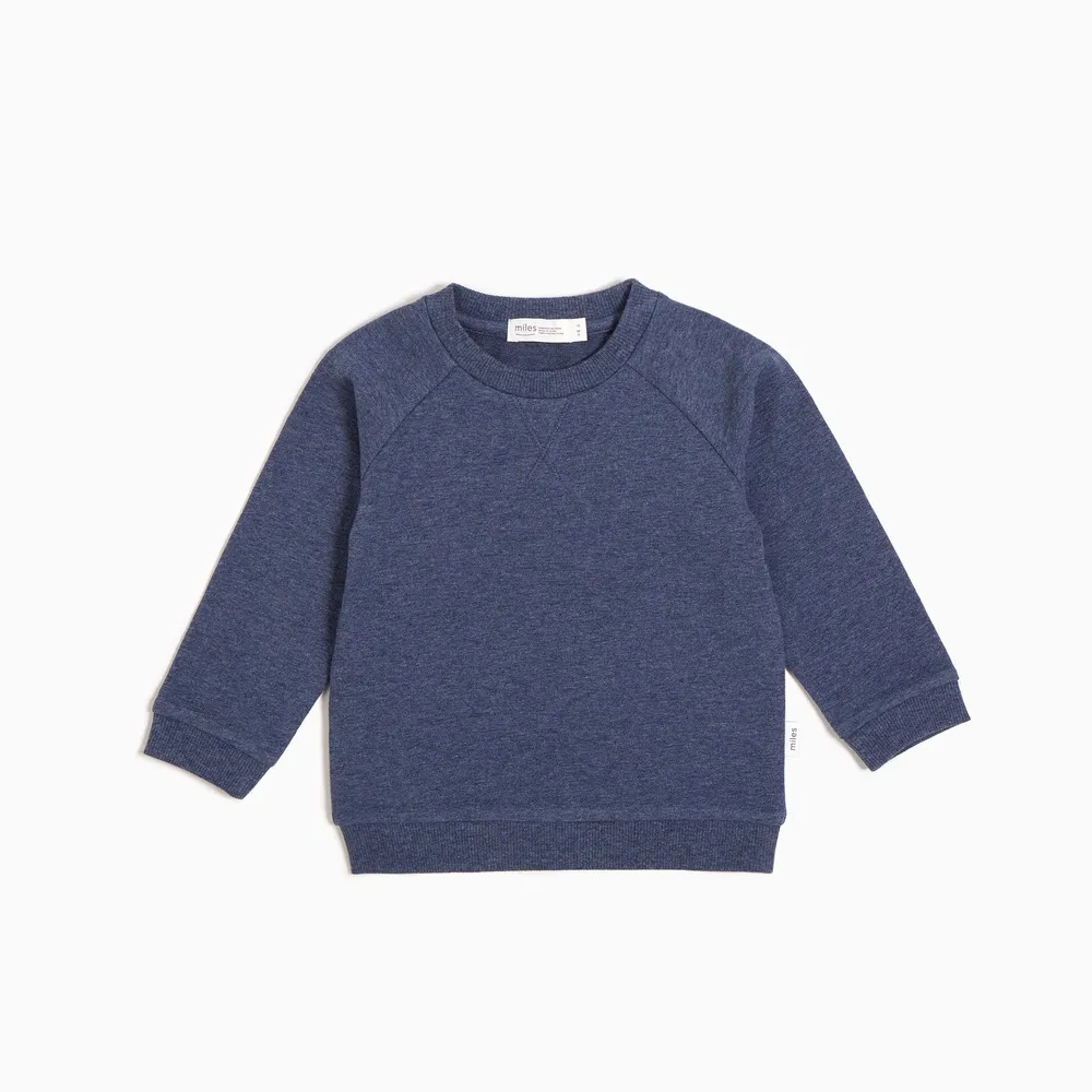 ‘’MILES BASIC’’ MARLED BLUE SWEATER