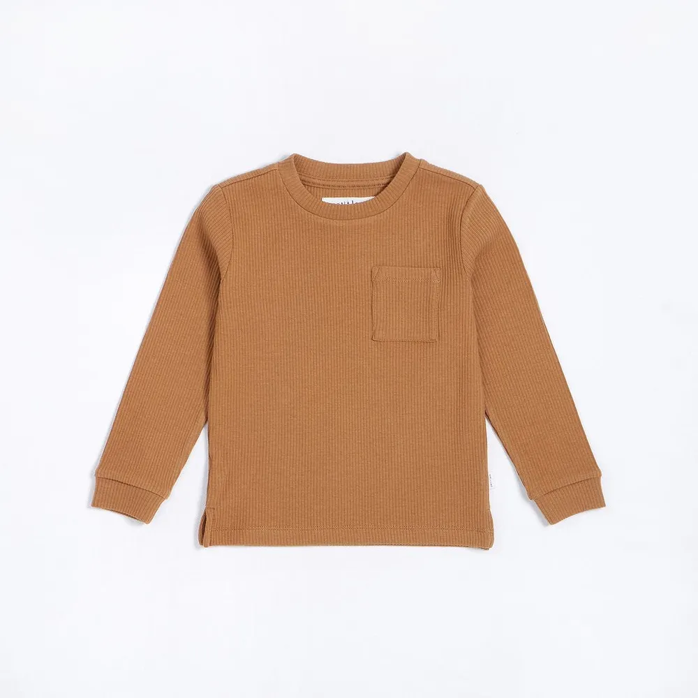 Golden Wheat Modal Rib Long-Sleeve T-Shirt