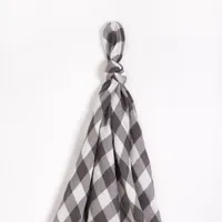 Off-White & Charcoal Gingham Print Muslin Swaddle