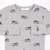 Heather Grey Vintage Tractor Printed PJ Set (2 pcs.)