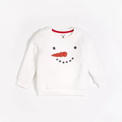 Fluffy Snowman Off-White Sweatshirt