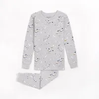 Chalet Holiday Print on Heather Grey PJ Set (2 pcs.)