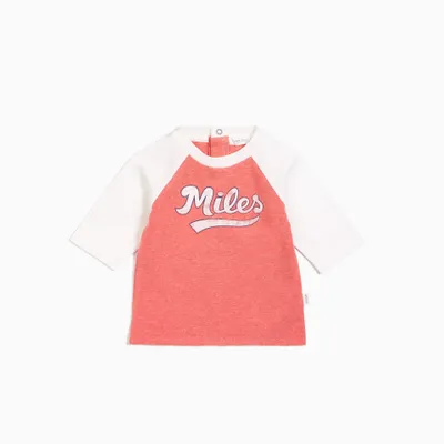 ROUGE MILES PRINT RAGLAN BASEBALL TEE