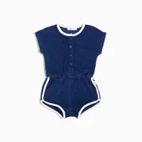 GIRLS BLEU TERRY CLOTH ROMPER