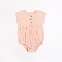 Ribbed Bubble Romper - Lt. Pink