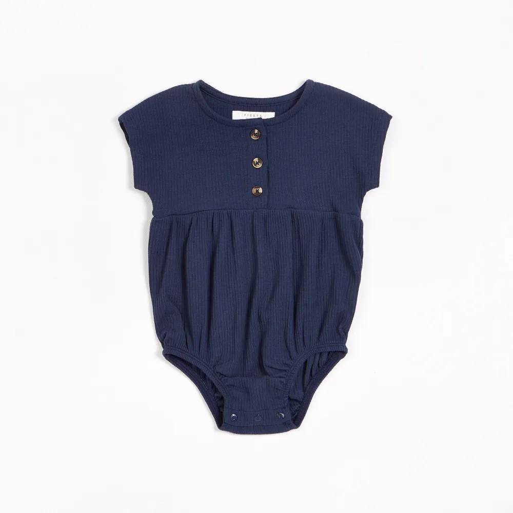 Bleu Profond Modal Rib Bubble Romper