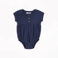 Bleu Profond Modal Rib Bubble Romper