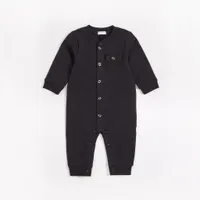 Caviar Black French Terry Playsuit