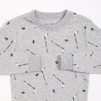 Hockey Print on Heather Grey PJ Set