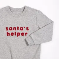 Santa's Helper on Heather Grey Fleece Sweatshirt