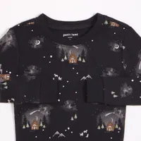 Cozy Cabin Print on Nightsky PJ Set