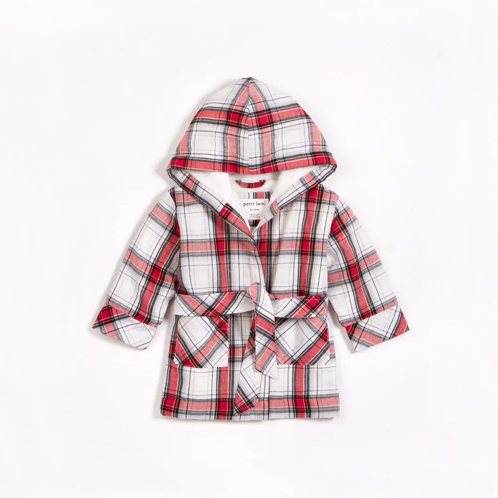 Classic Plaid Sherpa Lined Flannel Robe