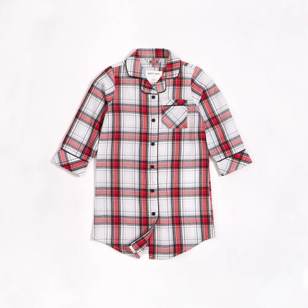 Classic Plaid Girl's Flannel Nightgown