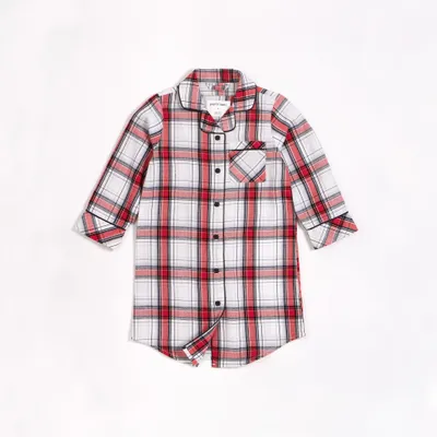 Classic Plaid Girl's Flannel Nightgown