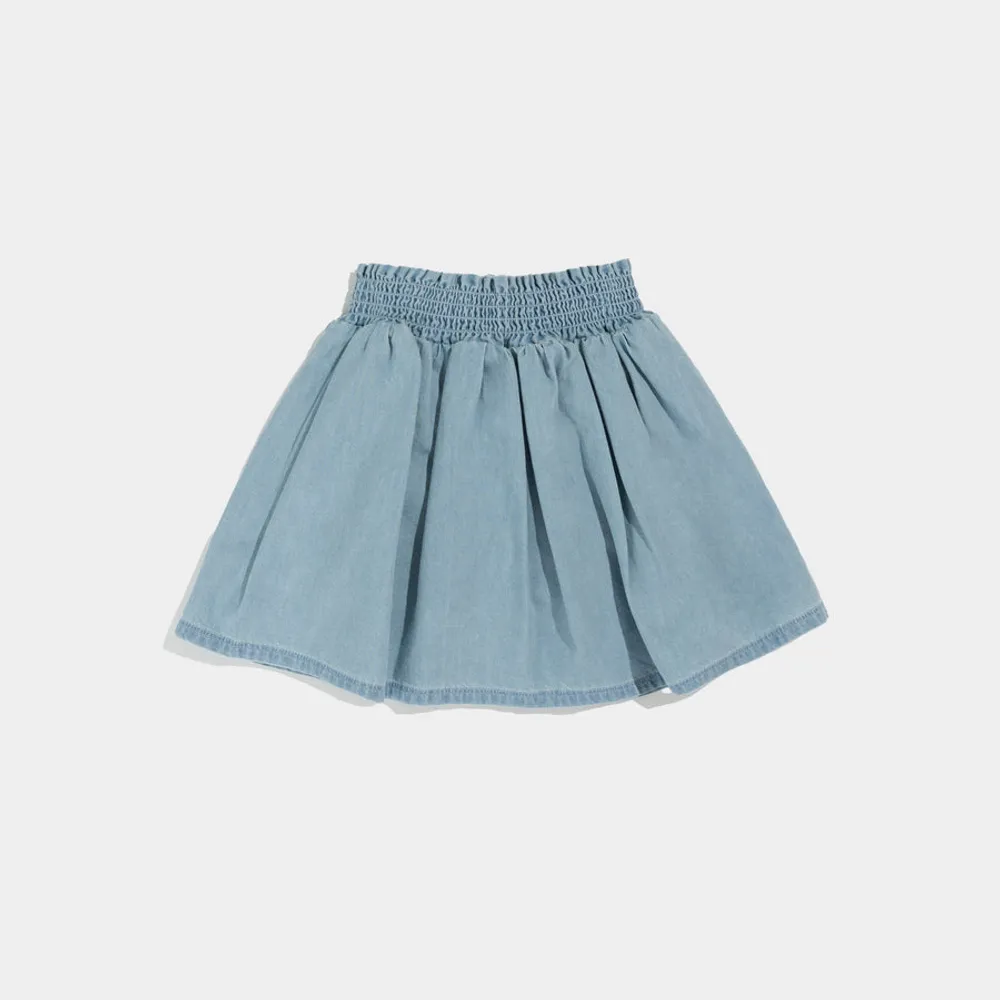 Chambray Paperbag Waist Skort