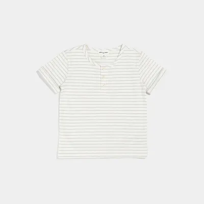 Light Grey Yarn-Dye Stripe T-Shirt