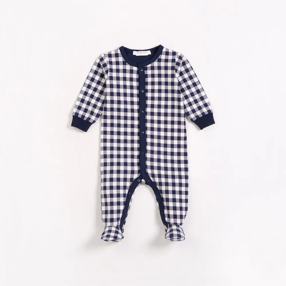 Navy Gingham Printed Sleeper