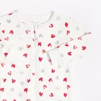 Hearts Print on Off-White Sleeper