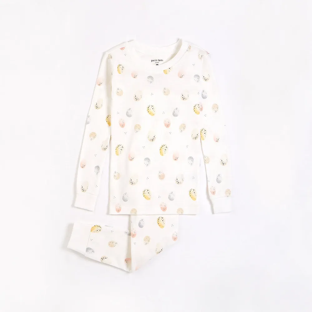 Easter Egg Print on Off-White PJ Set