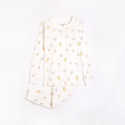 Easter Egg Print on Off-White PJ Set