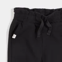 "Miles Basics" Pure Black Ruffle Jogger