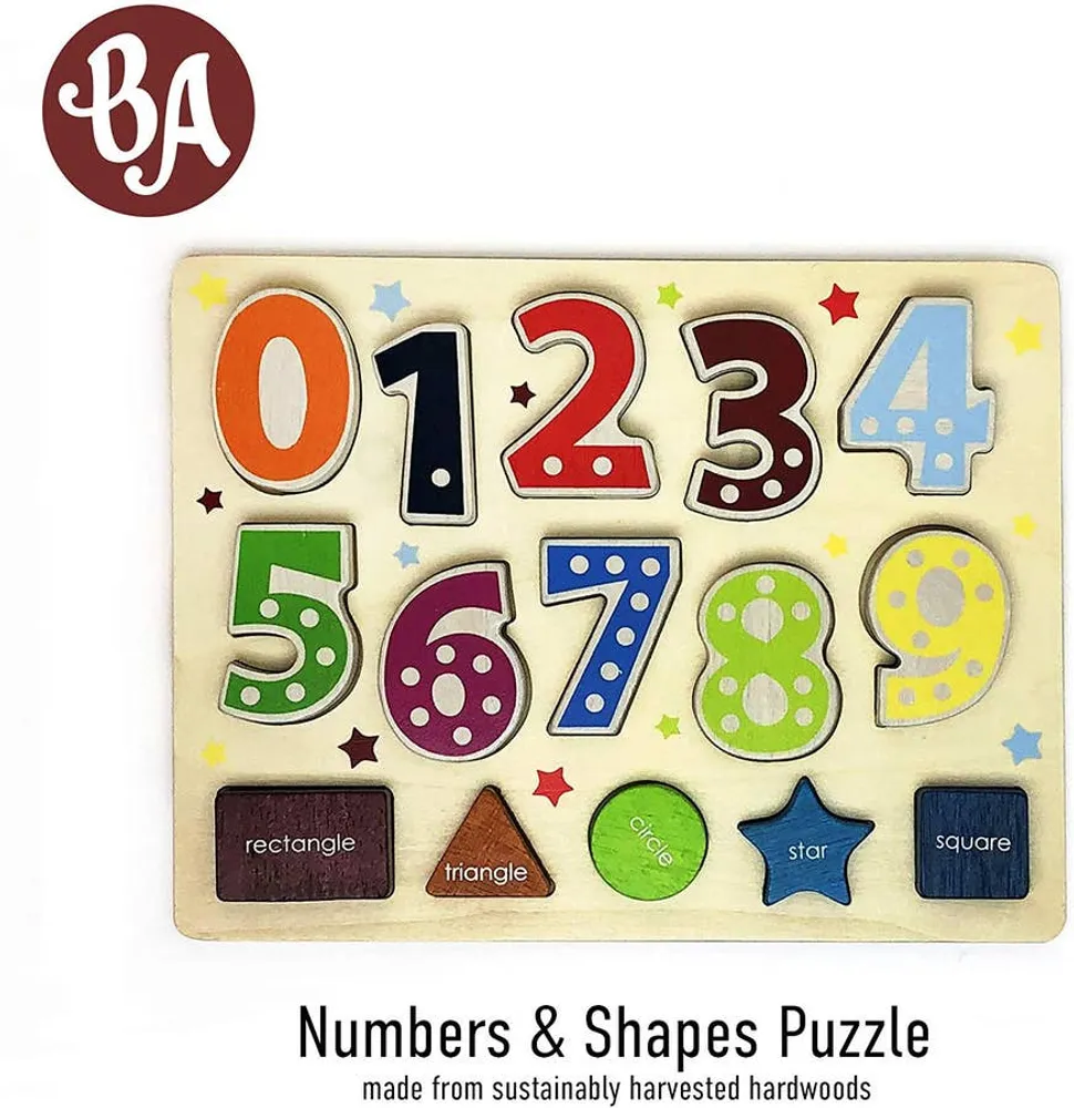 Number and Shape Puzzle Toddler Learning Puzzle Shape Sorter