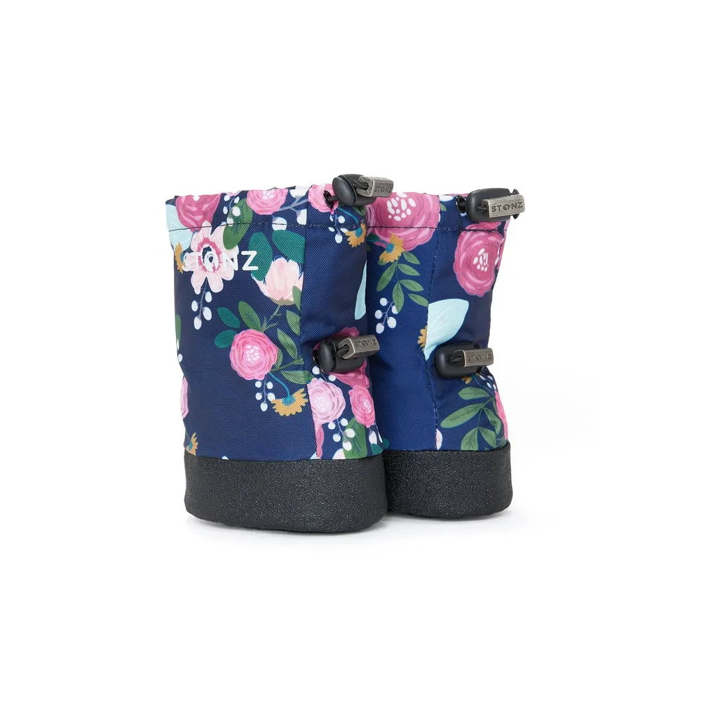 Baby Booties - Wildflower - Navy