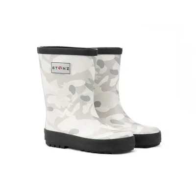 Rain Boots - Camo Print White/Light grey