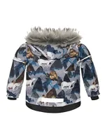 Two Piece Snowsuit Grey Polar Bear Printed And Teal