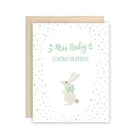 New Baby Bunny Congratulations Card, New Parents, New Baby