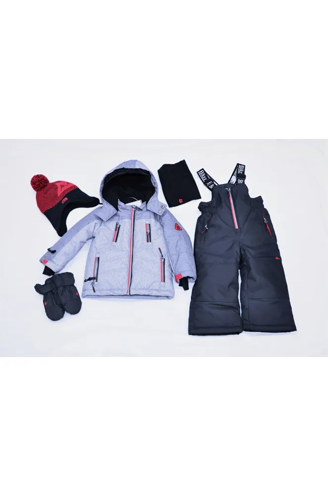 Blizz Snowsuit Set - Gray/Red