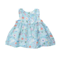 RUFFLE DRESS - FLORAL SWANS